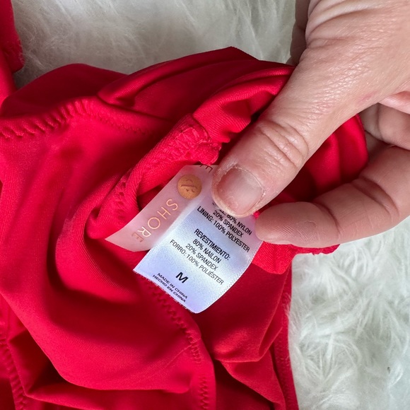 Red never worn size M one piece bikini. Great detail on sides! - Picture 4 of 4